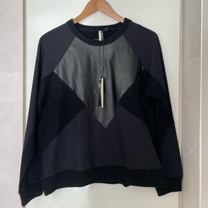 NWT! Topshop Sweater with Leather Panel Size 12